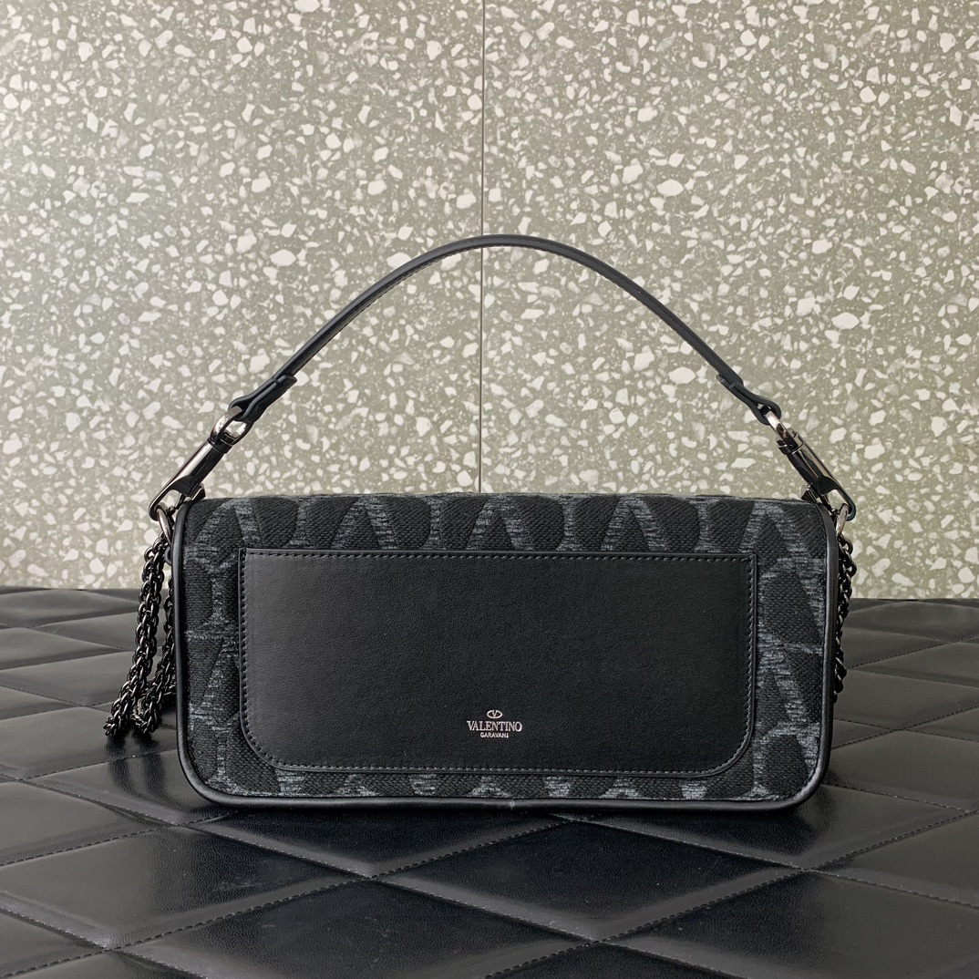 Valentino Garavani Loco Shoulder Bag in Black Toile Iconographe